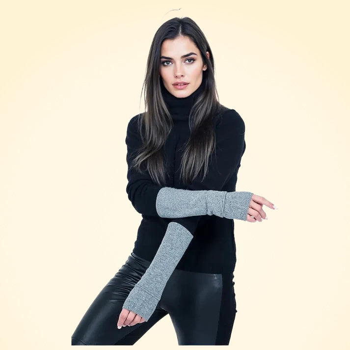 Long Cashmere Wrist Warmers - TCG London
