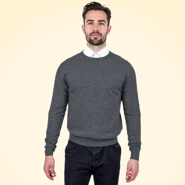 Classic Fit Round Neck Cashmere Jumper - TCG London
