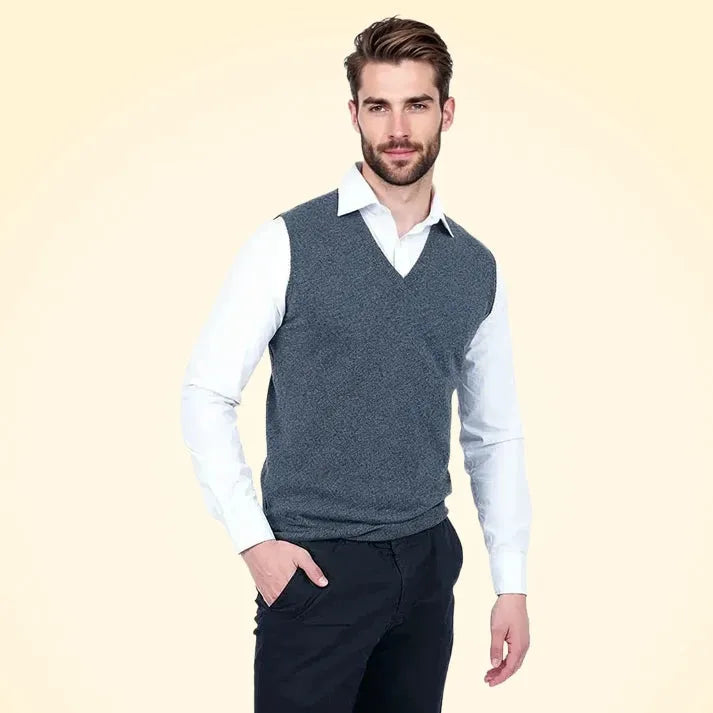 Classic Fit Cashmere Slipover - TCG London