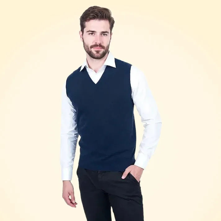Classic Fit Cashmere Slipover - TCG London