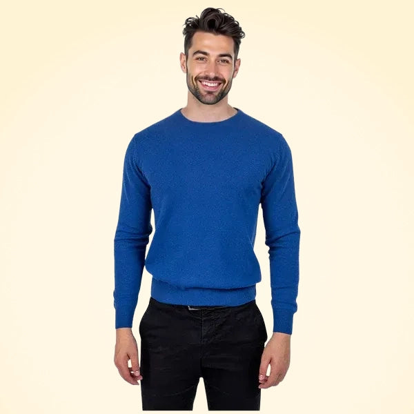 Classic Fit Round Neck Cashmere Jumper - TCG London