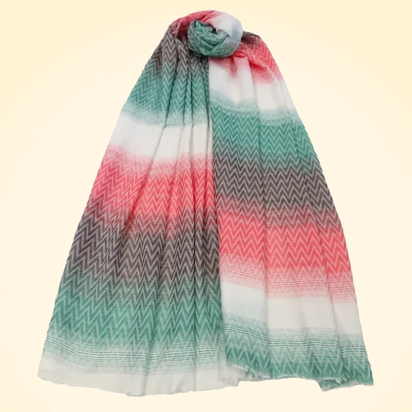 Large Fine Pashmina Stole with Patterned Design - TCG London