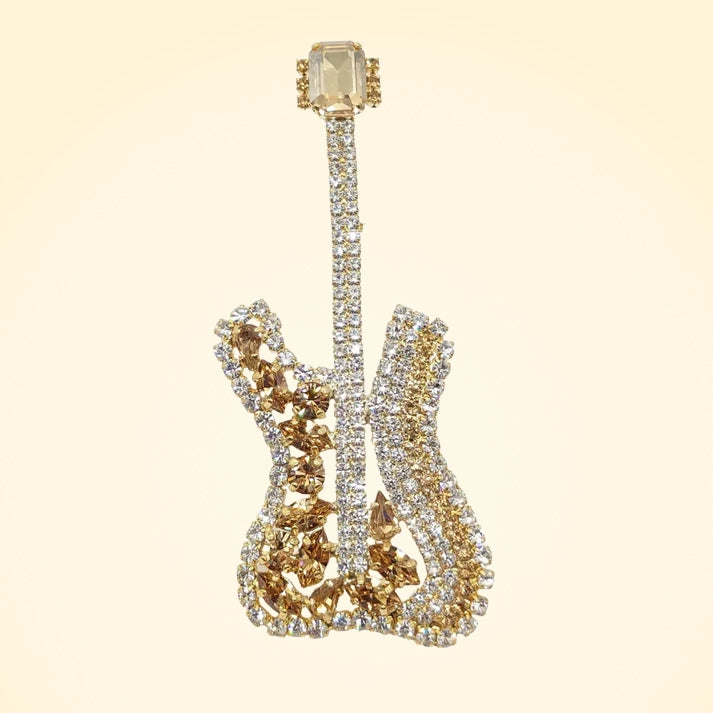Swarovski Crystals Fender Guitar Brooch - TCG London