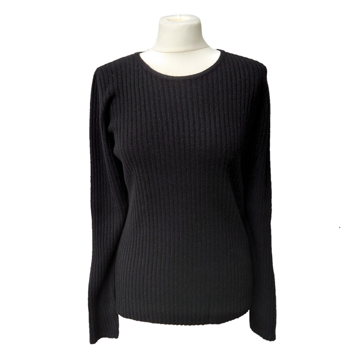Cashmere Long Ribbed Round Neck Jumper