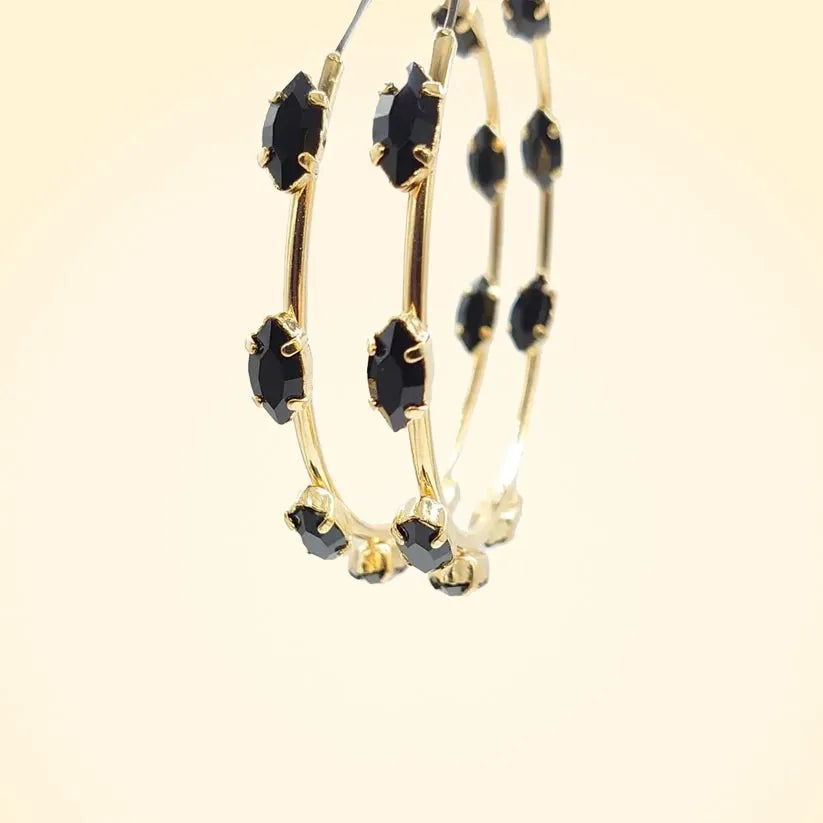 Swarovski Crystals Marquise Hoop Earrings - TCG London