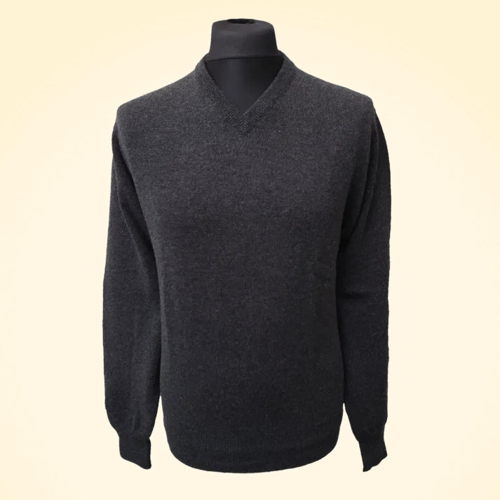 Relaxed Fit Cashmere V-Neck Jumper - TCG London