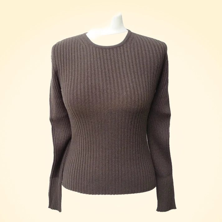 Cashmere Ribbed Round Neck Jumper - TCG London