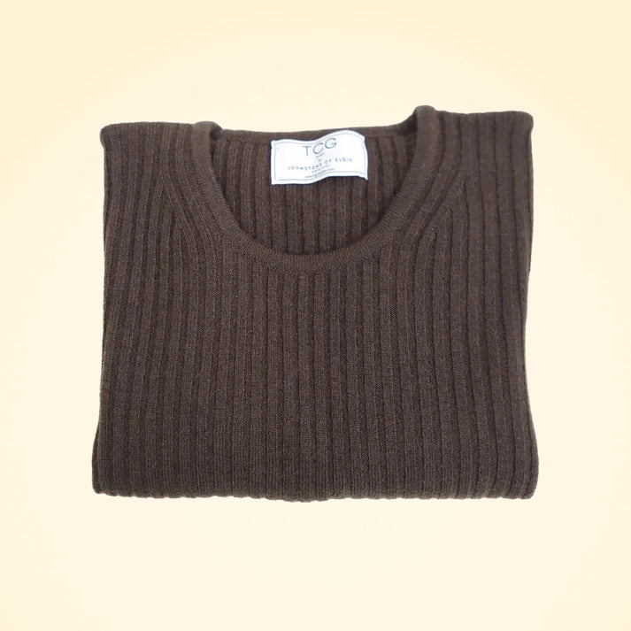 Cashmere Ribbed Round Neck Jumper - TCG London