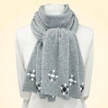 Scottish Cashmere Embellished Knitted Scarf - TCG London