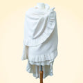 Scottish Cashmere Cape With Ruffle - TCG London
