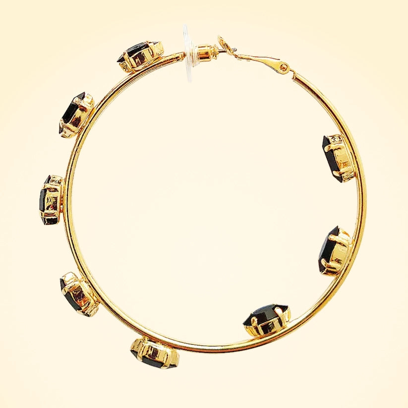 Swarovski Crystals Marquise Hoop Earrings - TCG London