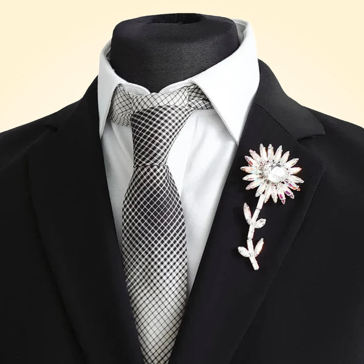 Swarovski Crystals Sparkling Flower Lapel Brooch - TCG London