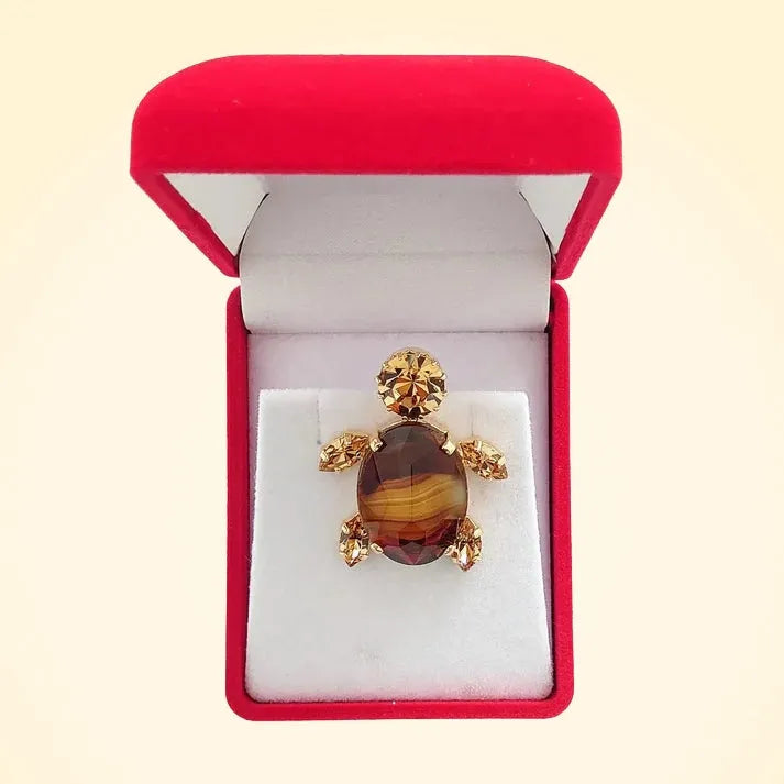 Swarovski Crystals Small Turtle Brooch - TCG London