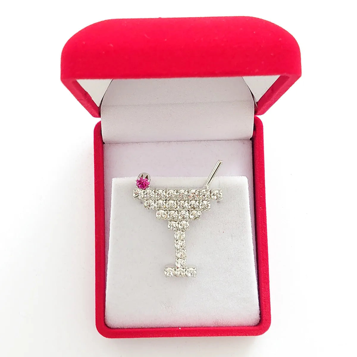 Swarovski Crystals Martini Glass Brooch - TCG London
