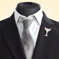 Swarovski Crystals Martini Glass Lapel Brooch - TCG London