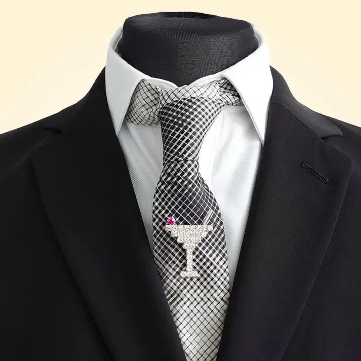 Swarovski Crystals Martini Glass Lapel Brooch - TCG London