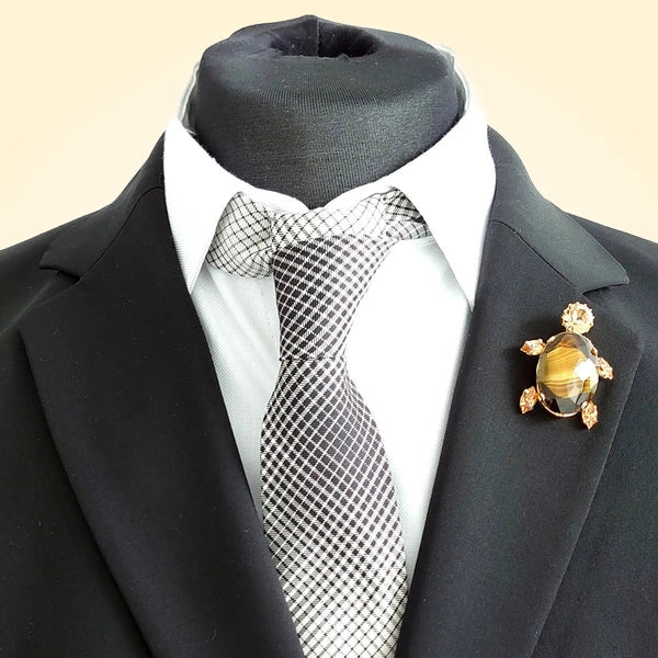 Swarovski Crystals Large Turtle Lapel Brooch