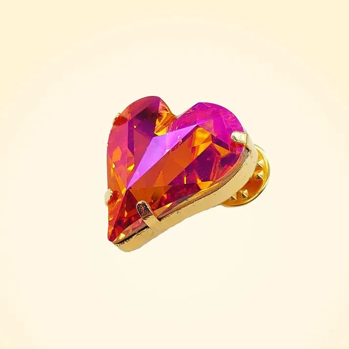 Swarovski Crystals Heart Brooch - TCG London