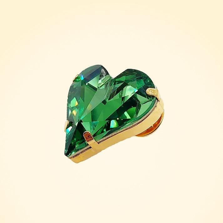 Swarovski Crystals Heart Lapel Brooch - TCG London