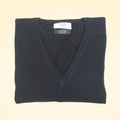 Cashmere Loose Fit Saddle Shoulder V-Neck Jumper With Turnback Cuffs - TCG London