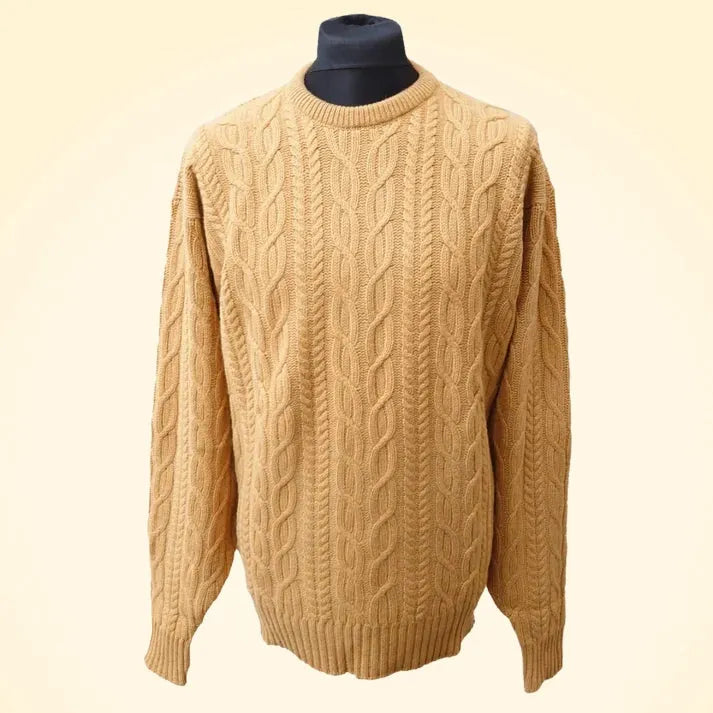 Loose Fit Cashmere Chunky Jumper - Aran Cable Knit - TCG London