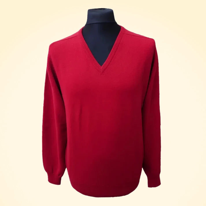 Cashmere Loose Fit Saddle Shoulder V-Neck Jumper - TCG London