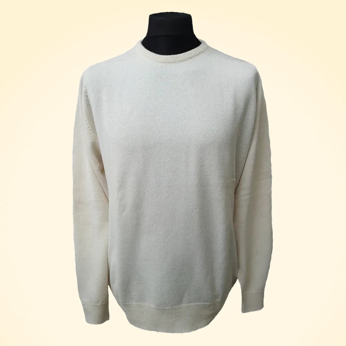 Cashmere Loose Fit Saddle Shoulder Round Neck Jumper - TCG London