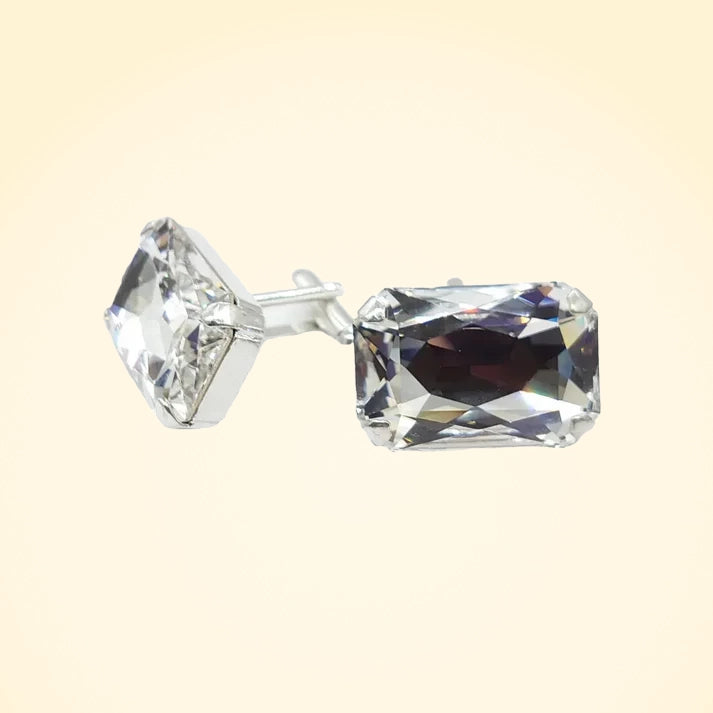 Swarovski Crystals Large Baguette Cufflinks - TCG London