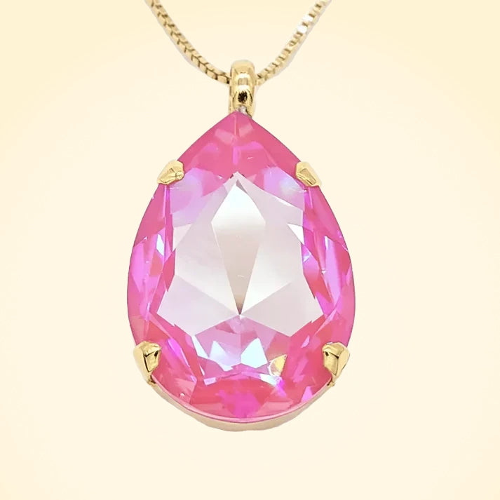 Large Swarovski Crystals Teardrop Pendant