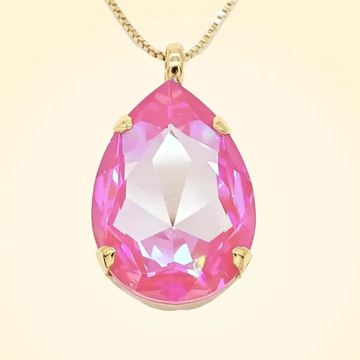 Large Swarovski Crystals Teardrop Pendant