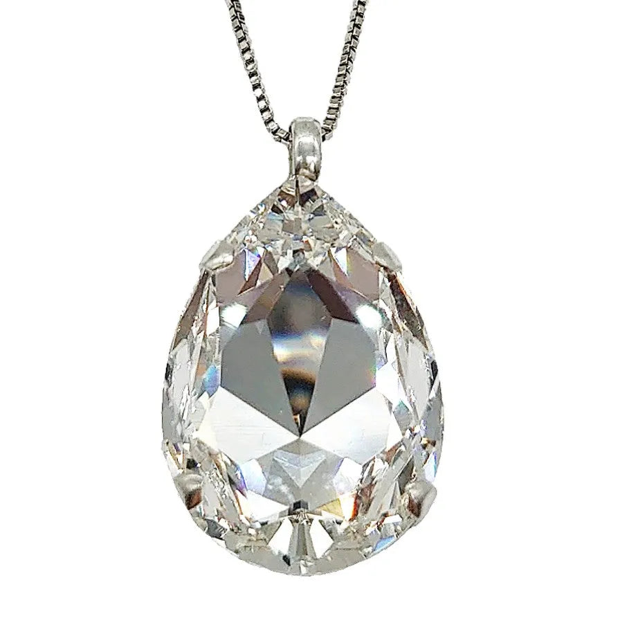 Large Swarovski Crystals Teardrop Pendant - TCG London