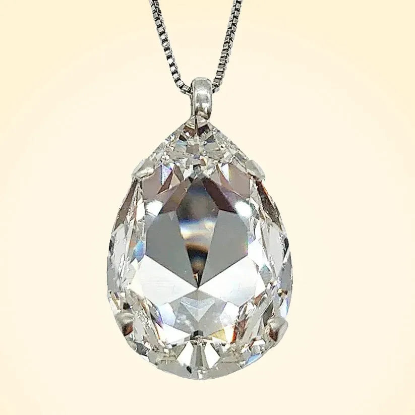 Large Swarovski Crystals Teardrop Pendant - TCG London