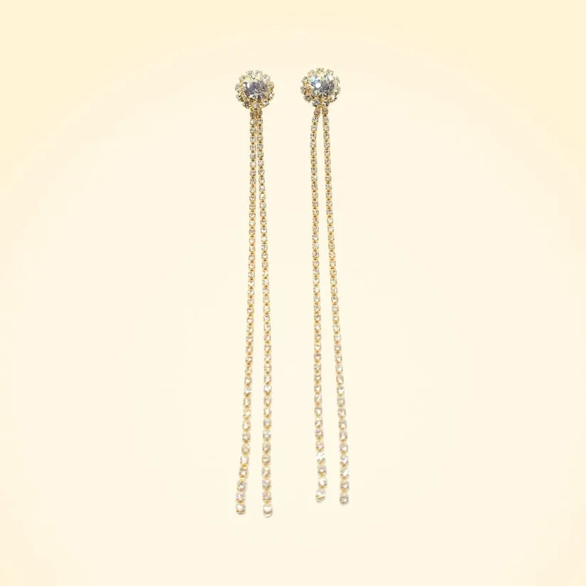 Swarovski Crystals Rosetta Long Drop Earrings - TCG London