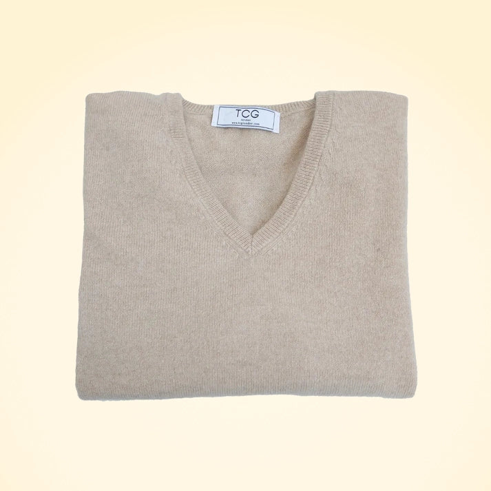 Cashmere V-Neck Jumper - TCG London