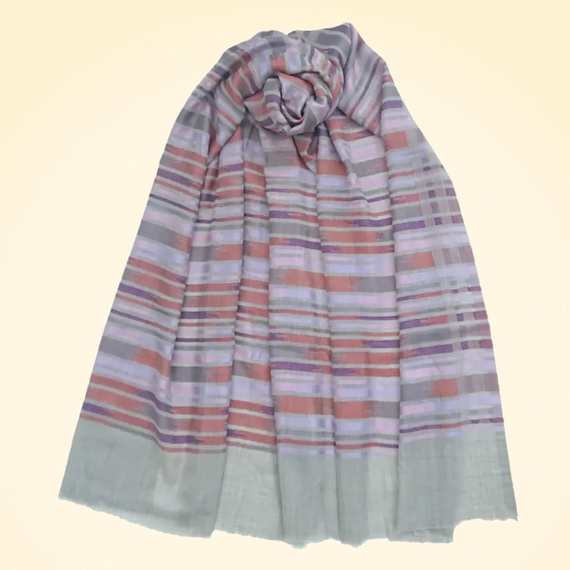 Large Fine Pashmina Stole with Patterned Design - TCG London