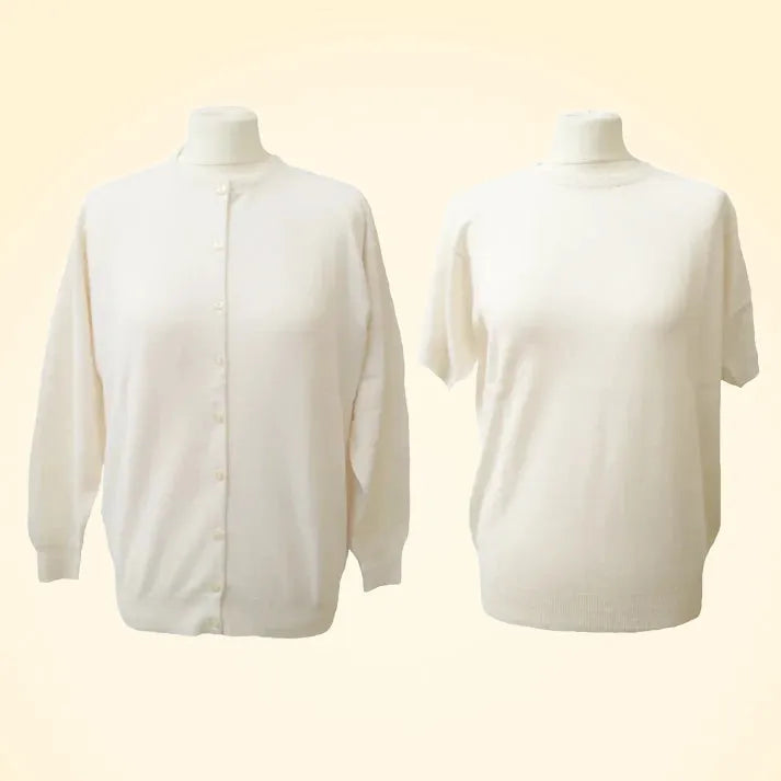 Loose Fit Cashmere Drop Shoulder Twin Sweater Set - TCG London