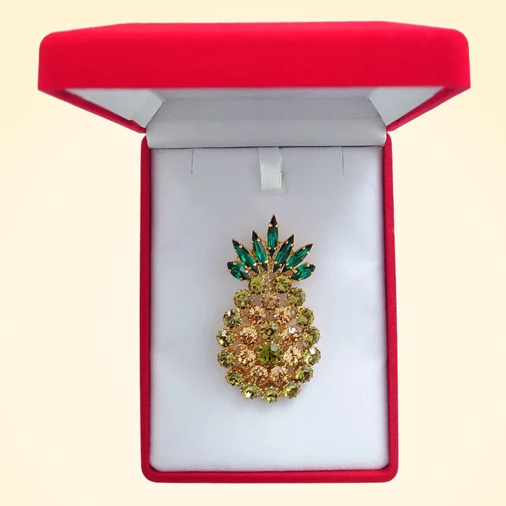 Swarovski Crystals Pineapple Lapel Brooch - TCG London