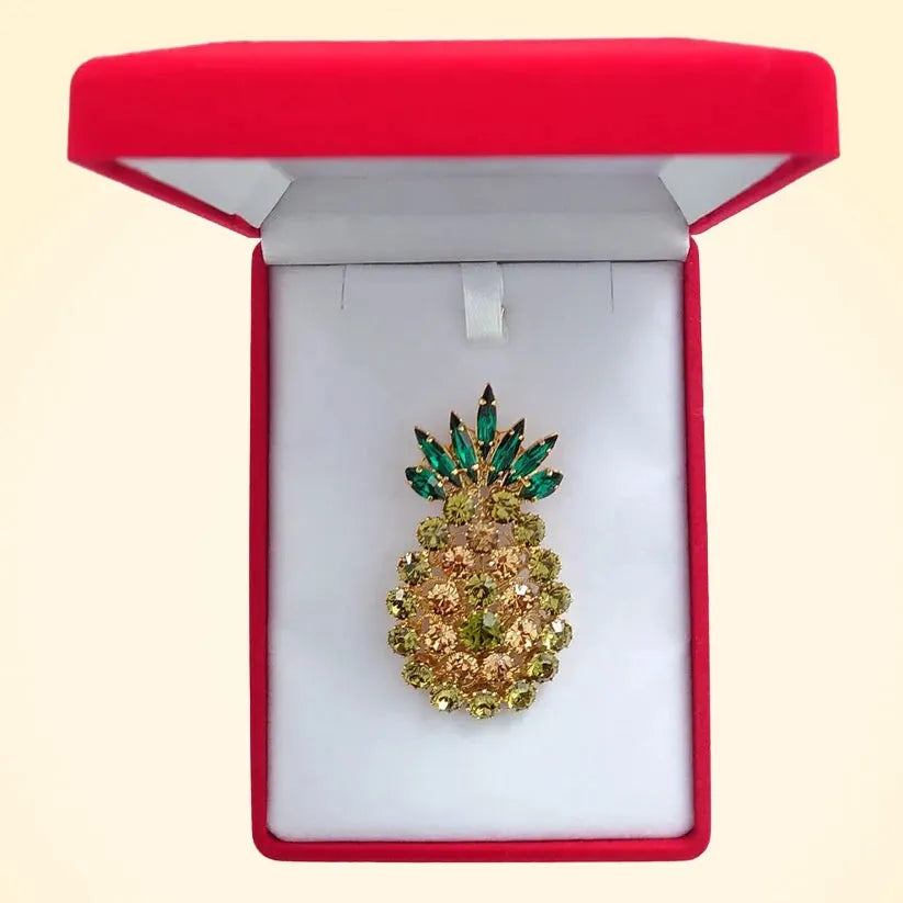 Swarovski Crystals Pineapple Brooch - TCG London