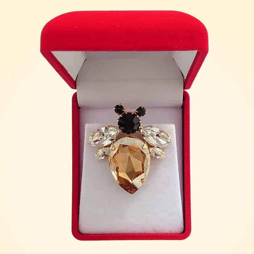 Swarovski Crystals Large Bee Brooch - TCG London