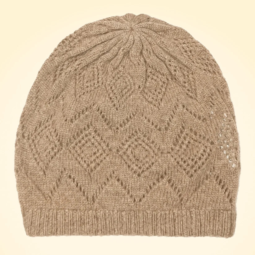 Scottish Cashmere Pointelle Beanie - TCG London