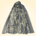 Large Fine Pashmina Stole with Patterned Design - TCG London