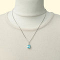 Small Swarovski Crystals Square Pendant With Silver Fittings - TCG London
