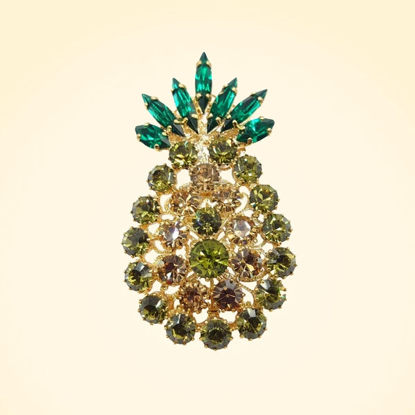 Swarovski Crystals Pineapple Lapel Brooch - TCG London