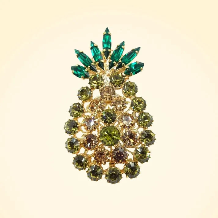 Swarovski Crystals Pineapple Brooch - TCG London