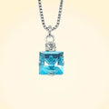 Small Swarovski Crystals Square Pendant With Silver Fittings - TCG London