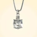 Small Swarovski Crystals Square Pendant With Silver Fittings - TCG London