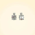 Small Swarovski Crystals Square Earrings With Silver Fittings - TCG London