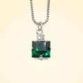 Small Swarovski Crystals Square Pendant With Silver Fittings - TCG London