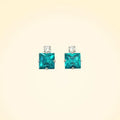Small Swarovski Crystals Square Earrings With Silver Fittings - TCG London