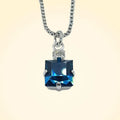 Small Swarovski Crystals Square Pendant With Silver Fittings - TCG London